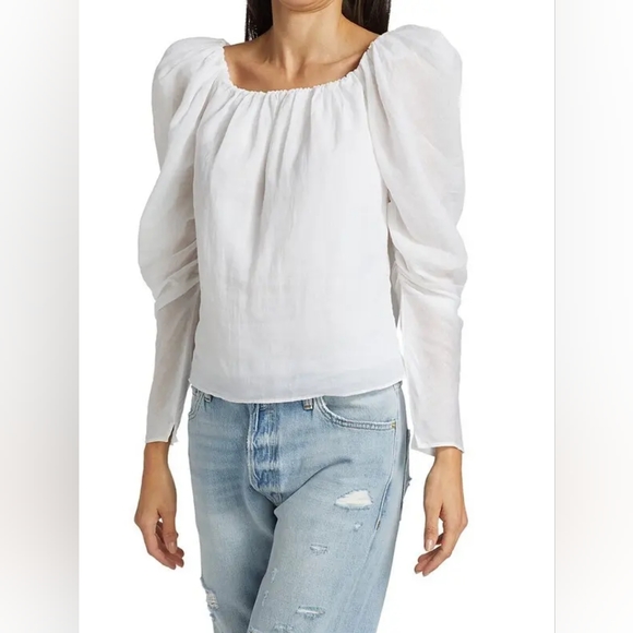 8. NWOT FRAME OFF THE SHOULDER BILLOW TOP - Picture 4 of 10